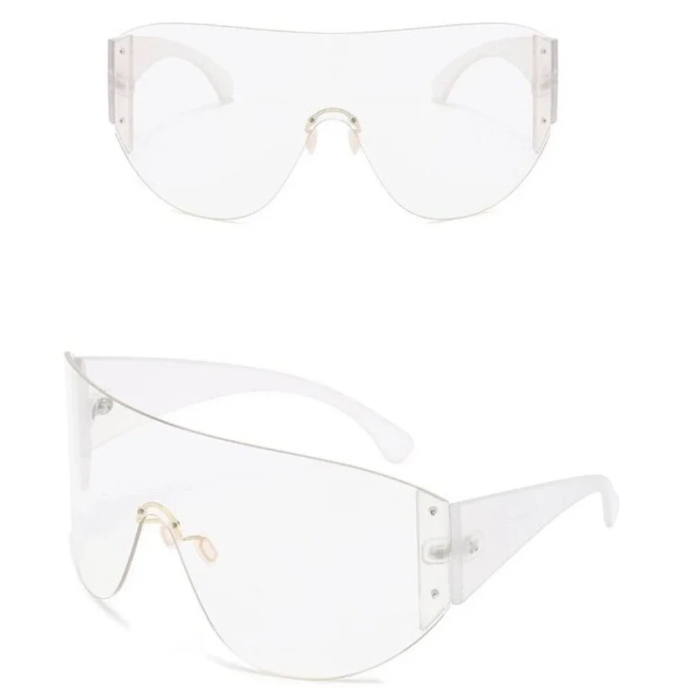 Shield Sunglasses Visor Clear Lens Futuristic Sporty Fashion Sunglasses Festival